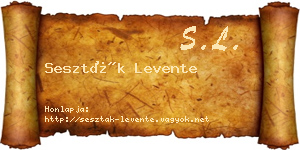 Seszták Levente névjegykártya
