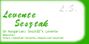 levente sesztak business card